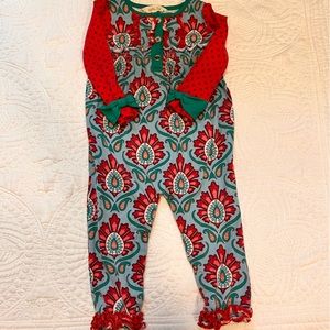 Matilda Jane Romper - 12-18 month - red/blue/green floral
